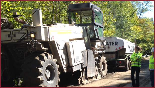 photo of full depth reclamation project on roadway