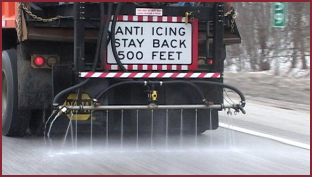 photo of liquid de-icing